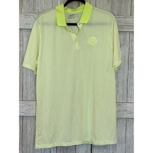 Men’s Nike Yellow Stripe Golf Polo Shirt Large Standard Fit Dri Fit